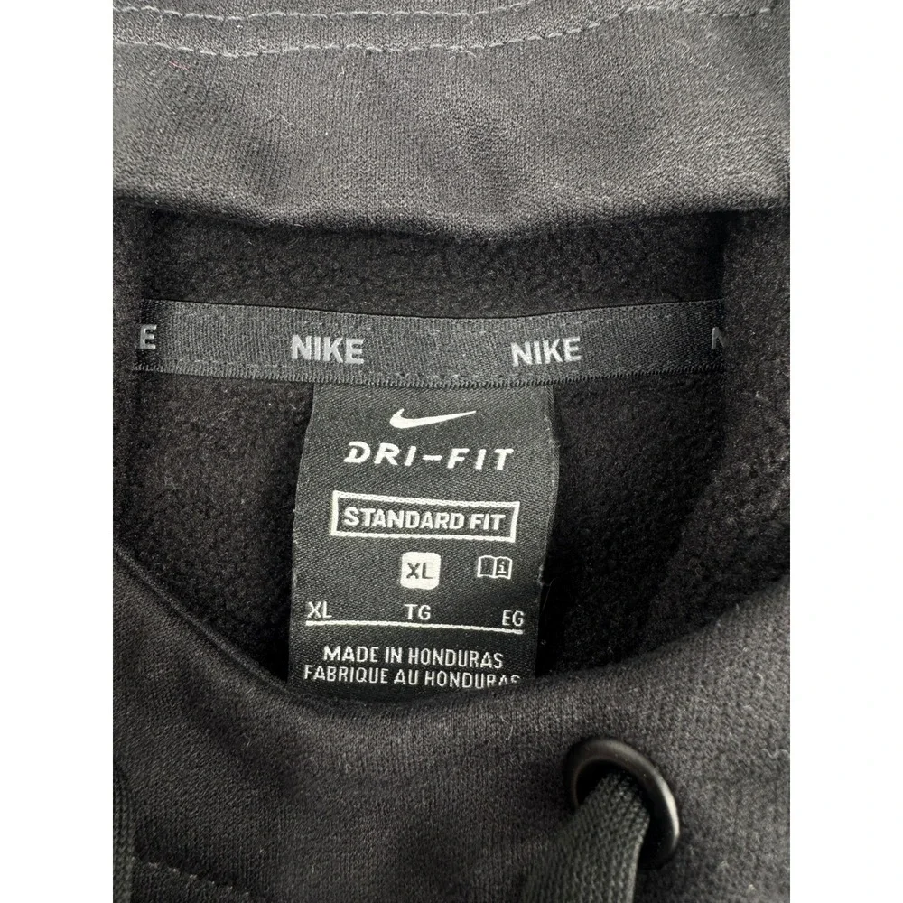 Nike Mens XL Dri-FIT Hoodie Black Pullover Gym Training Sweatshirt CU6214-010